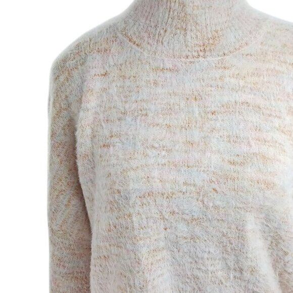 Sincerely Jules Sweater Pink Fuzzy High Neck Semi Cropped Womens Size S - Picture 3 of 8